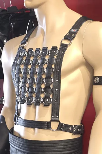 Leder Harness 12 schwarz
