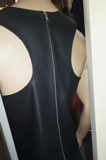 Leder Weste 01 schwarz