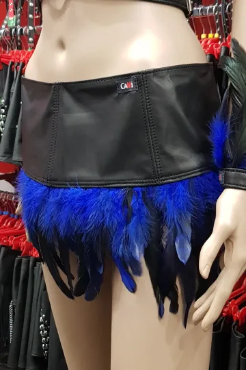 Lederrock 10 schwarz/blau