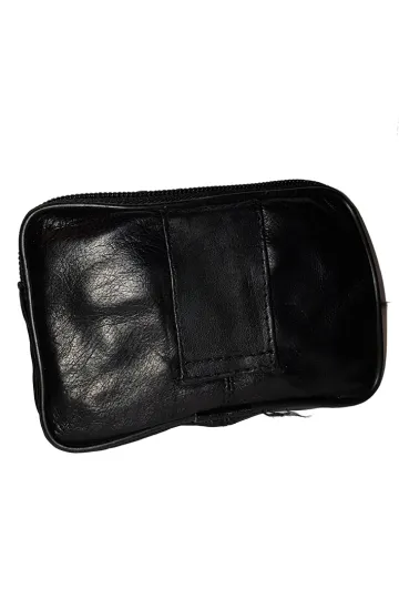 Ledertasche mit Gürtelschlaufe 01 schwarz