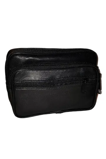 Ledertasche mit Gürtelschlaufe 02 schwarz