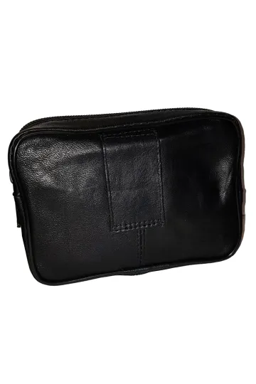 Ledertasche mit Gürtelschlaufe 02 schwarz