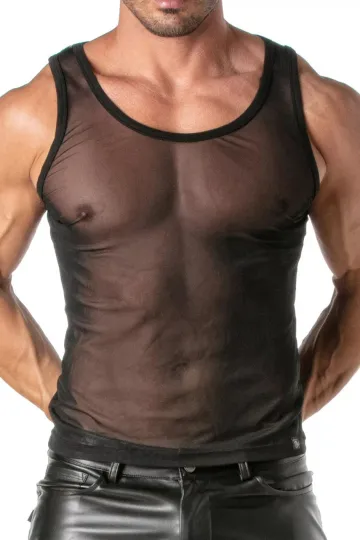 Mesh Tank Top for Men schwarz