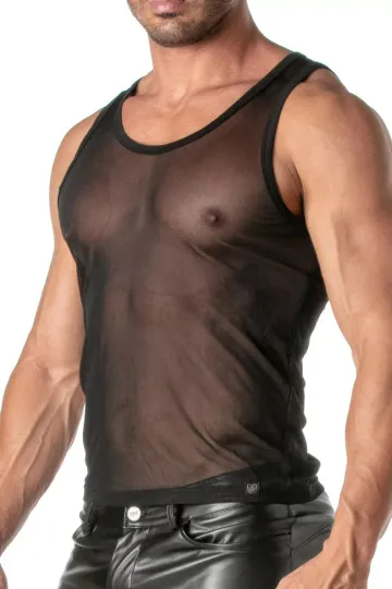 Mesh Tank Top for Men schwarz