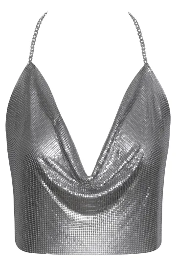 Metall-Top silberfarben