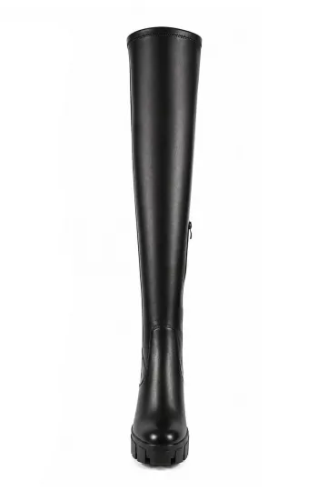Overknees mit Blockabsatz schwarz
