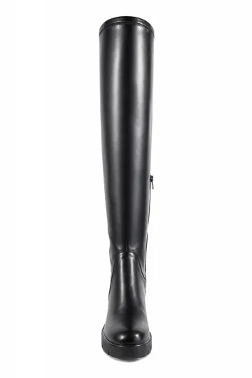Overknees mit Blockabsatz schwarz