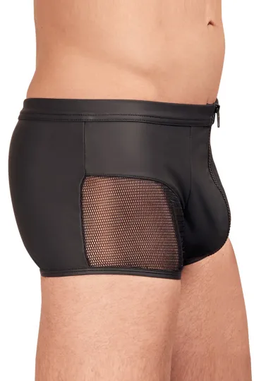 Pants im Mattlook mit Netz-Einsätzen schwarz