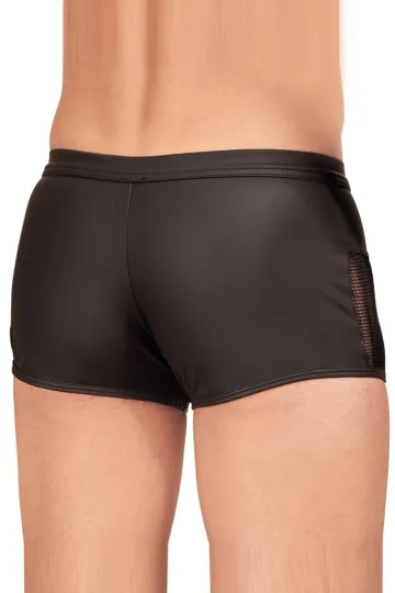 Pants im Mattlook mit Netz-Einsätzen schwarz