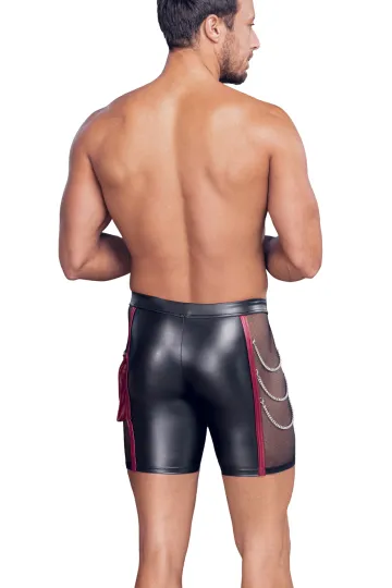 Pants mit Kettchen und Seitentasche schwarz/rot