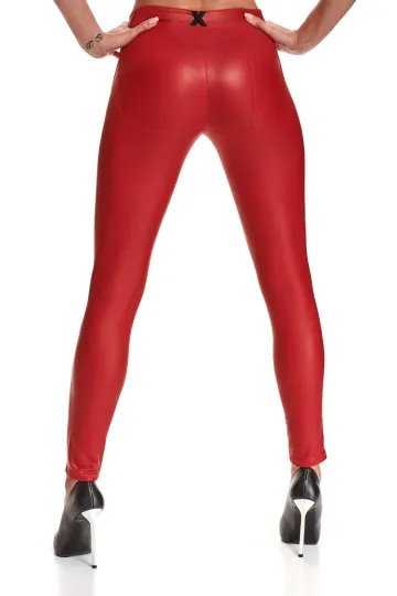 Rote Leggings BRLidia001 von Demoniq Black Rose 2.0 Collection