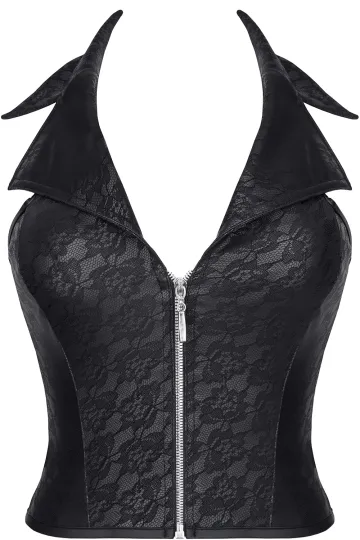 Schwarzes Top BRLudmila001 von Demoniq Black Rose 2.0 Collection