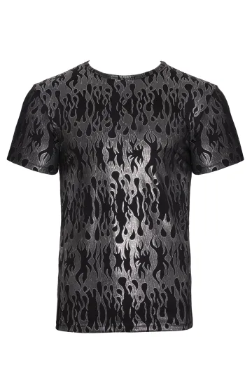 Shirt Metallic-Design schwarz/silbern
