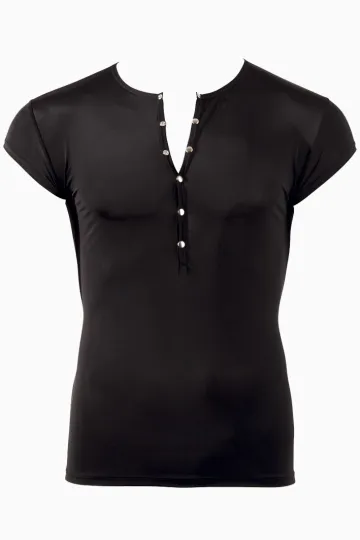 Shirt mit Nieten schwarz