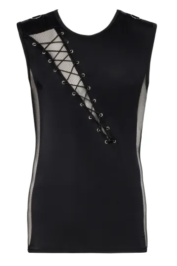 Shirt mit Schnüren schwarz