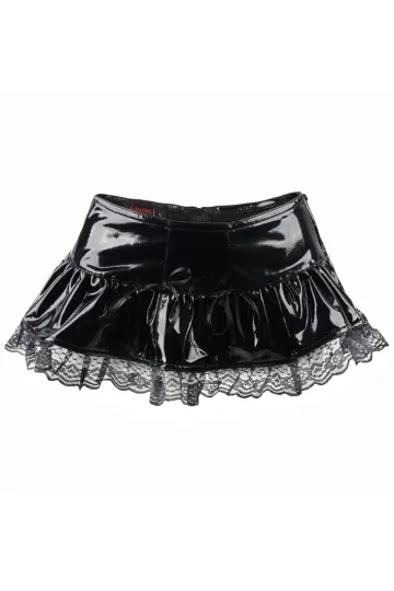 Short Mini Lack schwarz