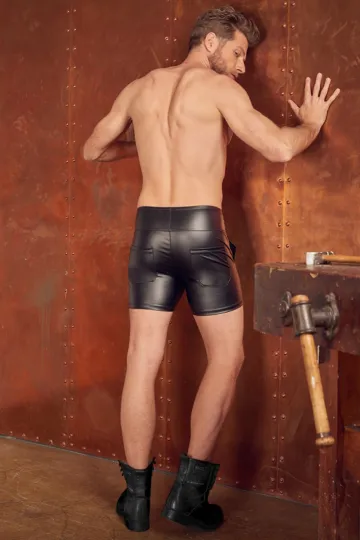 Shorts mit Schnallenriemen schwarz