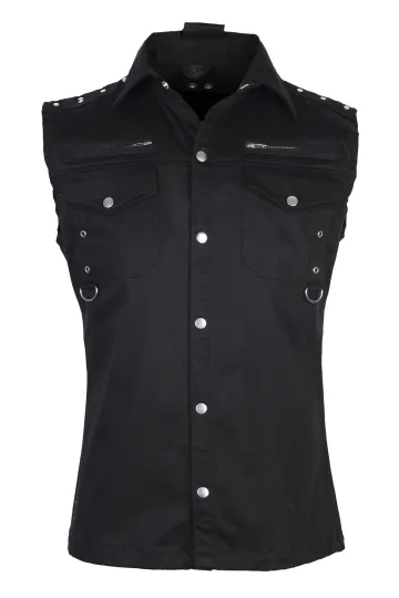 Strap Vest Denim schwarz