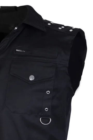 Strap Vest Denim schwarz