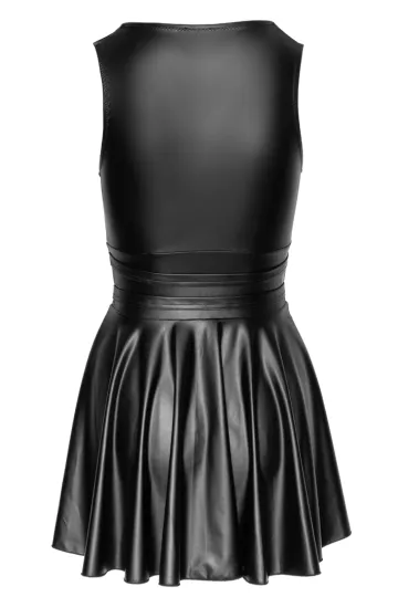 Tailliertes Kleid im Mattlook schwarz