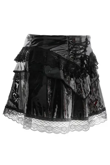 Triangle Mini Skirt Lack schwarz