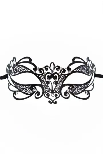 Venezianische Maske schwarz mit Strass