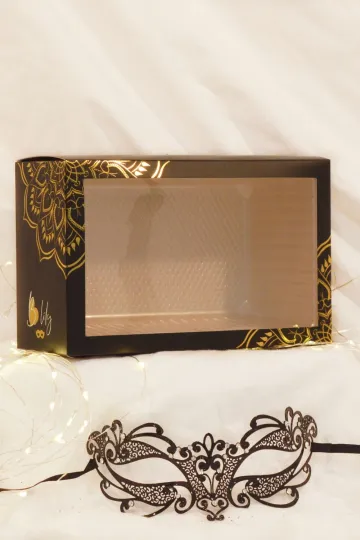Venezianische Maske schwarz mit Strass