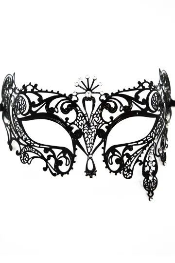 Venezianische Maske schwarz mit Strass