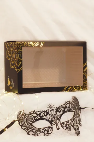 Venezianische Maske schwarz mit Strass