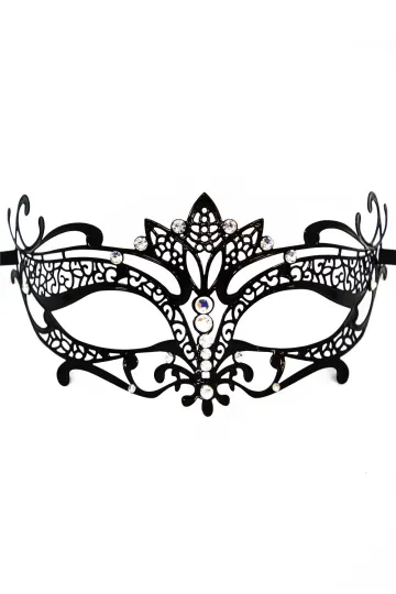 Venezianische Maske schwarz mit Strass Venezianische Maske schwarz mit Strass