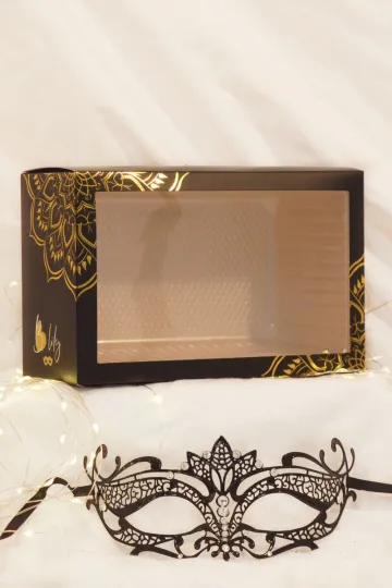 Venezianische Maske schwarz mit Strass Venezianische Maske schwarz mit Strass
