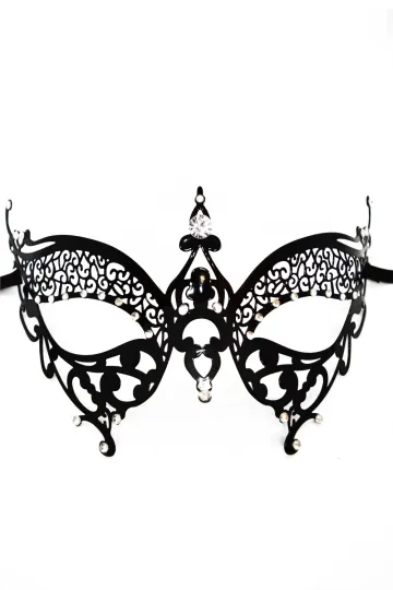Venezianische Maske schwarz mit Strass