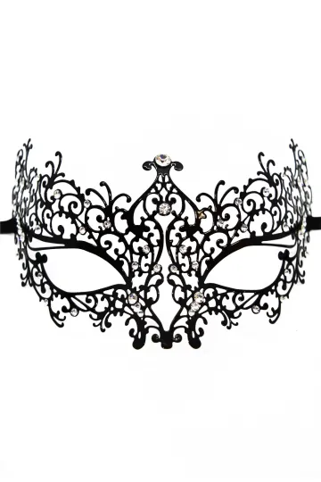 Venezianische Maske schwarz mit Strass