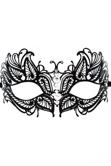 Venezianische Maske schwarz mit Strass