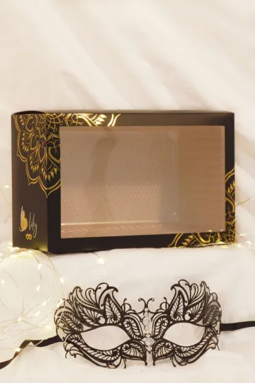 Venezianische Maske schwarz mit Strass