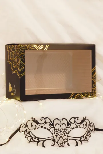 Venezianische Maske schwarz mit Strass