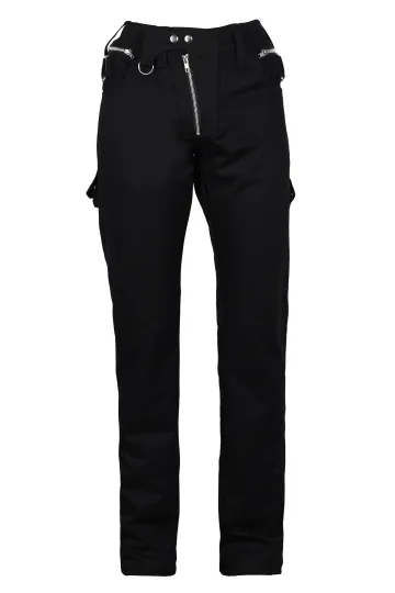 Waist Zipper Pants Denim schwarz