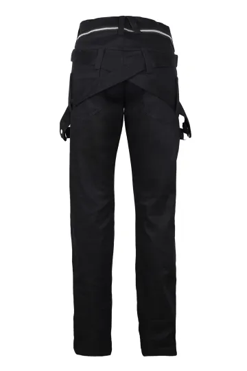 Waist Zipper Pants Denim schwarz