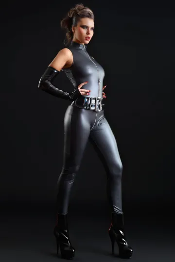 Wetlook Overall ANGELICA schwarz