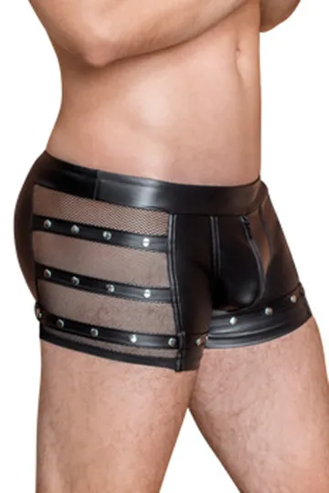 Wetlook Pants mit Netzeinsätzen schwarz
