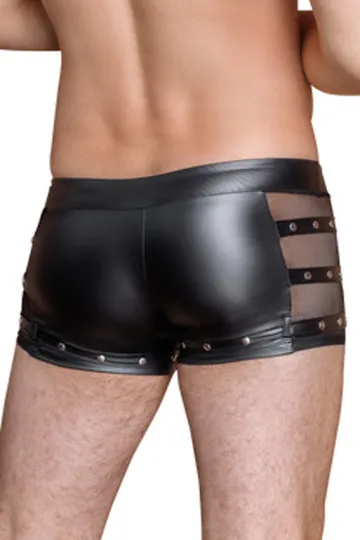 Wetlook Pants mit Netzeinsätzen schwarz