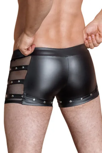 Wetlook Pants mit Netzeinsätzen schwarz