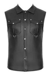 Ärmelloses Mattlook-Shirt schwarz