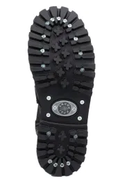 Angry Itch 14-Loch 5-Buckle Leder Stiefel Schwarz