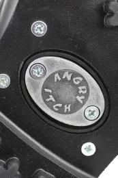 Angry Itch 14-Loch 5-Buckle Leder Stiefel Schwarz