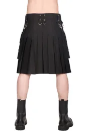 Black Pistol Button Kilt Denim schwarz