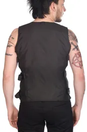 Black Pistol Chain Vest Denim schwarz