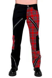 Black Pistol Freak Pants Tartan schwarz/rot