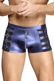 Blaue Pants im trendigen Metallic-Mattlook