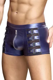 Blaue Pants im trendigen Metallic-Mattlook